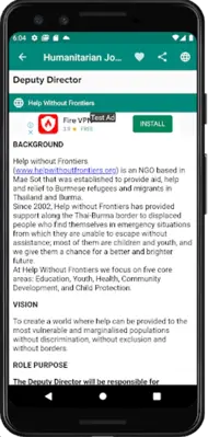 Humanitarian Jobs android App screenshot 1